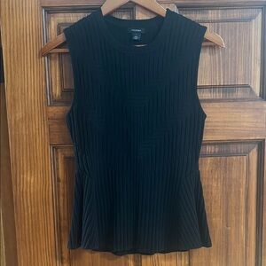 Halogen Black Sleeveless Peplum Top